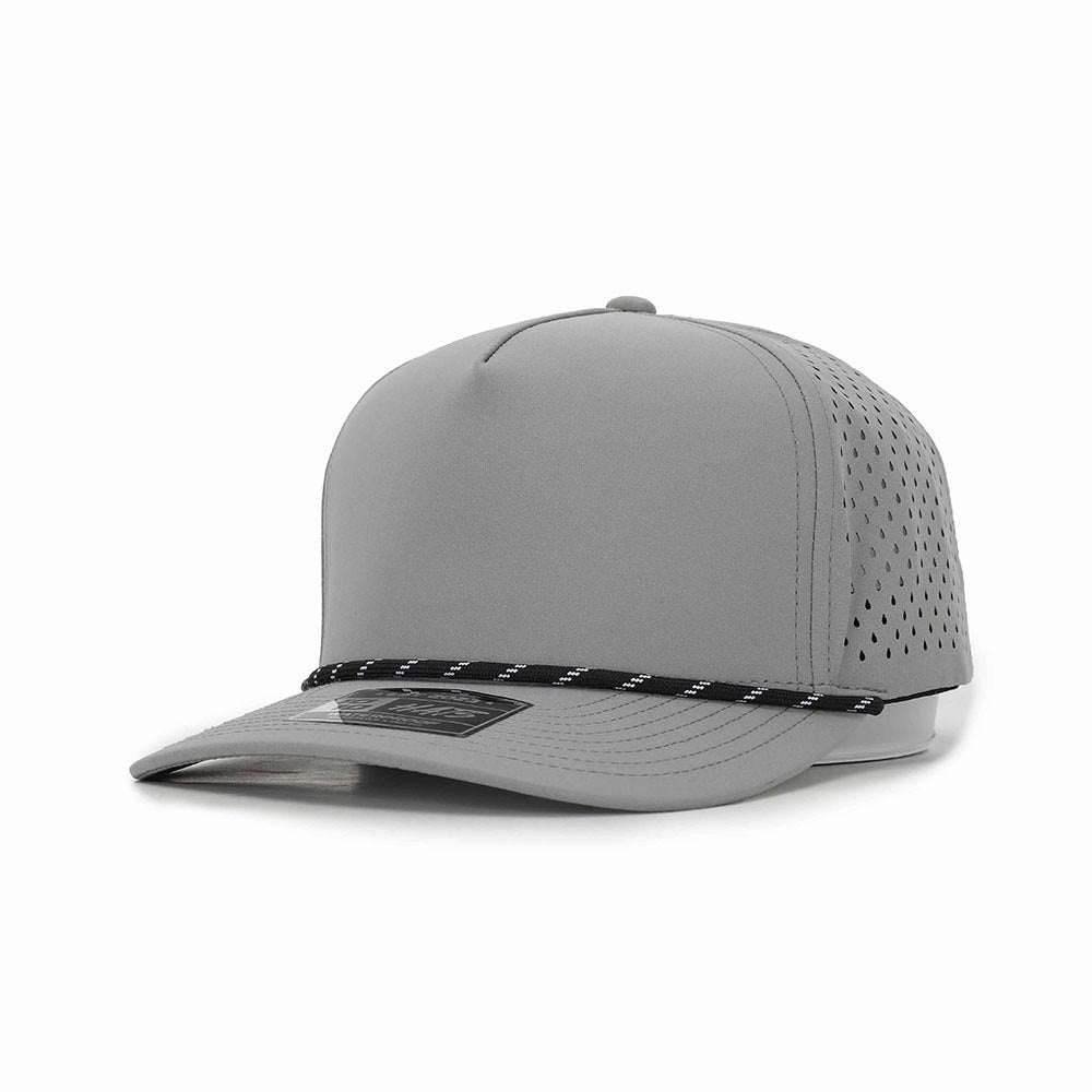 Berretto Atlanta Start 5 Panel Unisex - Grigio Chiaro - Regolazione Velcro, Stile Strutturato