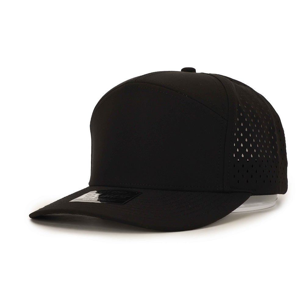 7 Panel Black Hat| Performance Snapback Hat - 10 10 Hats