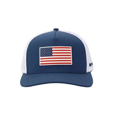 Blue White American Flag 5 Panel Rope Hat